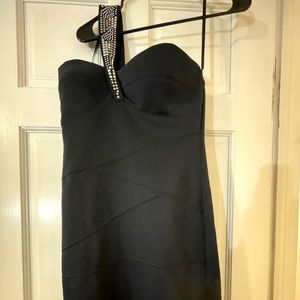 City Studio Teens 11/12 Navy Cross Shoulder Cocktail Dress